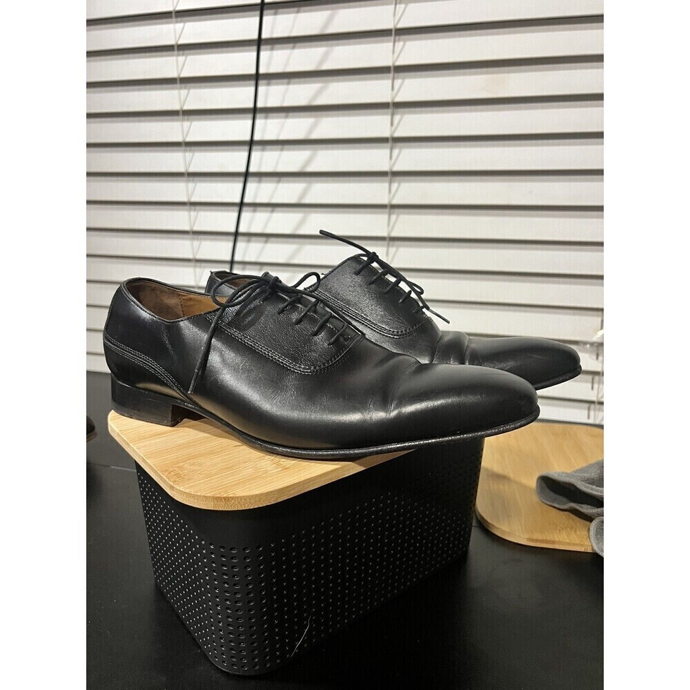Finsbury Minister Mens Black Cap Toe Dress Shoes Size 7.5